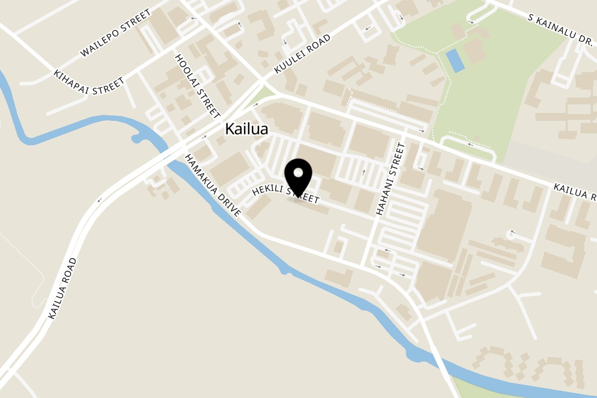 Map showing the location of Kono's Kailua on 131 Hekili St #102 in Kailua